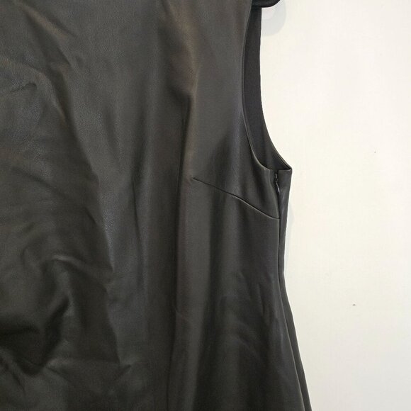 Sachin & Babi Holiday Party Diana Black Faux Leather Sleeveless Dress Size 14 - Picture 7 of 16
